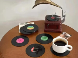 posavasos discos de vinilo