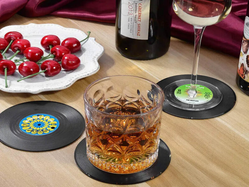 posavasos de estilo disco musical retro
