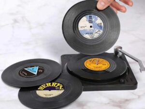 posavasos retro de vinilo musical
