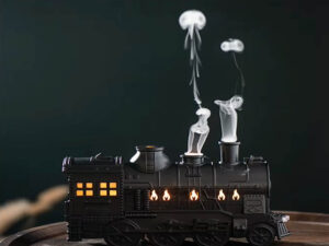 humidificador difusor tren vintage con luz
